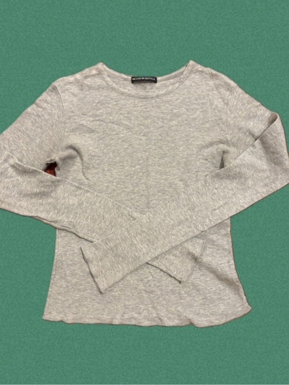 Brandy Melville Heather Grey 100% Cotton Layering Long Sleeve